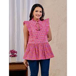 Hauts de loisirs imprimés en coton rose Butta, confortables et élégants - Product Image 5