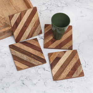 Vente en gros de sous-verres en bois faits à la main pour la maison et le bureau pour tasses à thé sous-verres de table en vrac, tapis à boissons pour boissons chaudes et froides - Product Image 2
