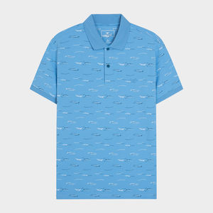 เสื้อสำหรับผู้ชายผ้าคอตตอนสไตล์ชนชั้นสูงเข้ารูปพิมพ์ลาย APS100S3แขนสั้นสมาร์ทลำลองขายส่งราคาถูก - Product Image 2