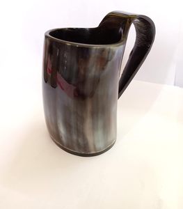 Taza de hidromiel de estilo animal ecológico de inspiración medieval auténtica, taza de cuerno para beber vikingo con logotipo personalizado, artesanías naturales pulidas - Product Image 3