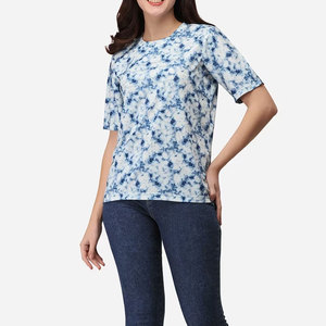 T-shirt décontracté pour femme, col rond, été, éco-responsable, mélange Spandex/Polyester 220g, séchage rapide, respirant, haute qualité, manches courtes - Product Image 1