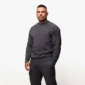 Venta al por mayor sudadera de manga larga de gran tamaño 100% algodón sólido invierno de moda estilo de la calle logotipo personalizado estampado bordado - Product Image 4