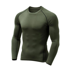 Camiseta personalizada de manga larga Spandex poliéster compresión gimnasio superior sublimación impresión Rashguard entrenamiento atlético camisa de compresión - Product Image 1