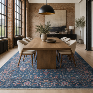 Tapis lavable en chenille RW7150 Karabagh Indigo Tribal de Rug Weavers, vente en gros et dropshipping, 10 tailles - Product Image 5