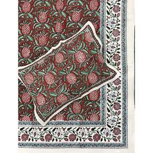 King Size 100% Cotton Hand Block Printed Double Bedsheet Pillow Covers Eco-Friendly Floral <b>Comforter</b> <b>Set</b> for Home 3pcs <b>Set</b> - Product Image 1