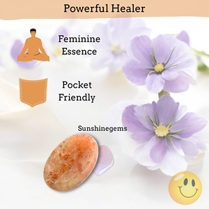 Pierre de soleil pierre d'inquiétude cristal ovale pouce pierre précieuse thérapie de cristal naturel Reiki Massage Chakra pierres d'inquiétude pour l'anxiété - Product Image 5