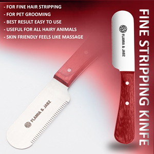 Juego de 6 herramientas de aseo canino de acero inoxidable con mango de madera cuchillos de cardado y peines para limpieza de mascotas - Product Image 4