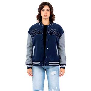 2025 vente en gros femmes université veste surdimensionné mode Baseball Letterman veste Logo personnalisé collège Style décontracté Streetwears - Product Image 6
