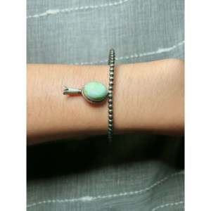 George Rios Vintage Beaded <b>Bracelet</b> Palomino Variscite & Sterling <b>Silver</b> Elegant Vintage Style - Product Image 4