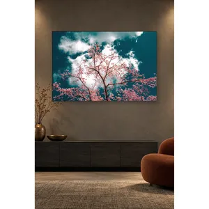 ฟิดา พิมพ์ภาพบนผืนผ้าใบลายดอกซากุระสีชมพูบนท้องฟ้าที่มีเมฆ - Product Image 5