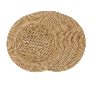 Assiette chargeur en rotin écologique de haute qualité centres de table de mariage et décoration assiettes de service en matériau naturel - Product Image 5