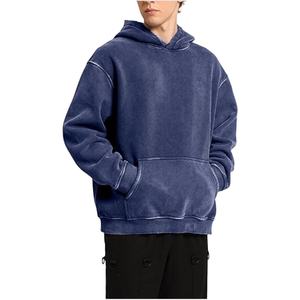 Sweat-shirts à capuche pour hommes à séchage rapide, lavage à l'acide, polaire, pull-over, OEM, anti-boulochage, respirant, broderie personnalisée, 2026 - Product Image 1