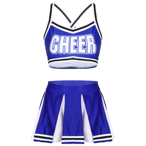 เซ็ตชุดชั้นในกีฬากางเกงขาสั้นครอปเชียร์ชุดฝึกเชียร์ลีดเดอร์ของคุณออกแบบเองด้วยเทคนิคลูกปัด - Product Image 1