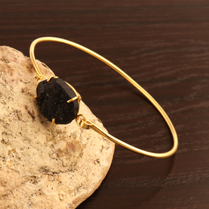 สร้อยข้อมือหินธรรมชาติแฟชั่นแฮนด์เมดชุบทอง,สร้อยข้อมือแบบปรับได้พิมพ์ลาย - Product Image 3