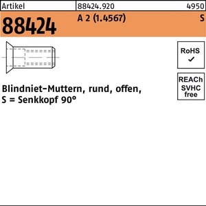 Remaches - Remache Ciego R 88424 SEKO M6 4.0-6.0 Rango de Agarre A2 Acero Inoxidable 250 Piezas - Product Image 1