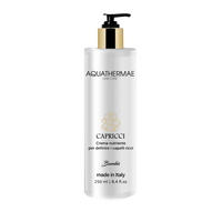 Crema Profesional Italiana para Cabello Rizado 250ml, Marca Privada, con Aceite de Argán, Queratina, Aceite de Coco, a Base de Hierbas, Sin Alcohol, para Peinar sin Enjuague