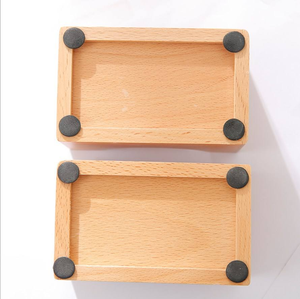 Sous-verres en bois avec support de rangement, sous-verres en bois de hêtre isolés thermiquement et antidérapants, ensemble de sous-verres à café avec boîte en bois - Product Image 6