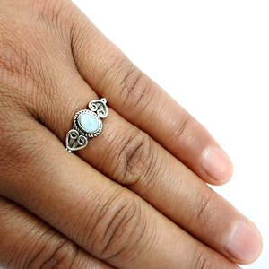 Larimar Gemstone <b>Ring</b> Solid 925 Sterling <b>Silver</b> Handmade 925 Sterling <b>Silver</b> Bezel <b>Set</b> Trendy Unisex Engagement <b>Ring</b> For Her - Product Image 3