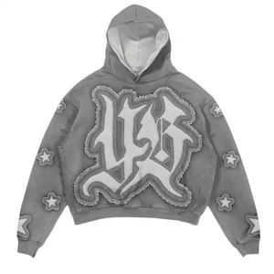 Unisex Custom Two-Piece Track Suit Vintage <b>Embroidery</b> Patch Acid Washed Fleece Hoodie Sweatpants Winter Plus Size Printed <b>Set</b> - Product Image 3