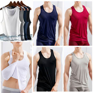 เสื้อกล้ามผ้าฝ้าย100% สำหรับผู้ชาย, เสื้อถักระบายอากาศได้ดีสไตล์ลำลองอัจฉริยะ - Product Image 5