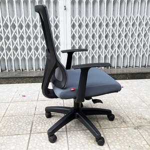HOM1081-04 Chaise de bureau pivotante contemporaine avec appui-tête réglable, dossier en maille, mécanisme de levage pour usage domestique, en tissu PU, mousse et plastique - Product Image 5