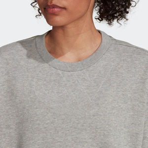 Coupe ample côtelé col rond 80% coton 20% polyester polaire côtelé poignets et sweat-shirt femme gris moyen - Product Image 5