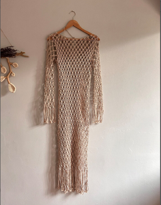 Vestido de playa de macramé, Vestido de playa boho, vestido para fiesta en la playa Crop Top Vestido de playa de macramé para mujer - Product Image 2