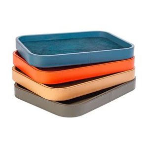 Plateau de service roulant personnalisé de qualité supérieure, 100 % cuir écologique, qualité commerciale, compatible lave-vaisselle, vente en gros - Product Image 1