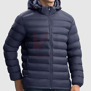 Lightweight Mens Detachable Hood Puffer Jacket Water Resistant Insulated <b>Coat</b> with Elastic Cuffs Adjustable Hem - Product Image 6