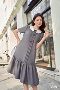 Haute qualité V1272 Preppy filles genou longueur été robe de maternité Anti-rétrécissement coton doux confortable 8 + ODM Vietnam - Product Image 5