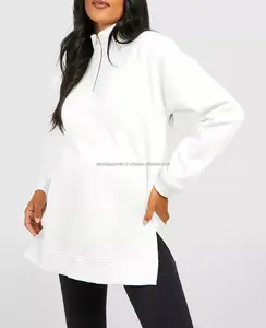 Fashion Plain Sweatshirt Custom Logo Sweatshirt High Quality Pullover Cotton breathable Half Zipper Sweatshirt Without Hood