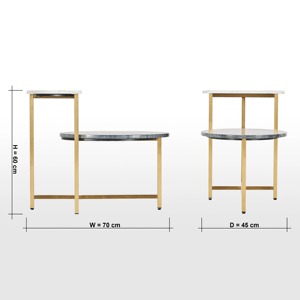 Table d'appoint moderne en verre de forme carrée avec base en métal, parfaite pour le salon, le café, le bureau et les espaces élégants de l'Inde - Product Image 6
