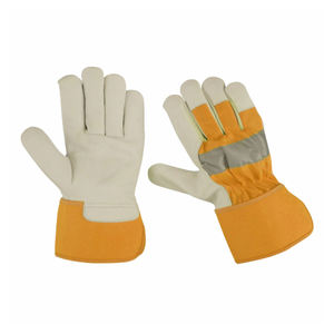 Venta al por mayor guantes de trabajo de cuero de vaca duraderos guantes de seguridad anticortes y anticalor resistentes al calor para uso al aire libre hechos en Pakistán - Product Image 4