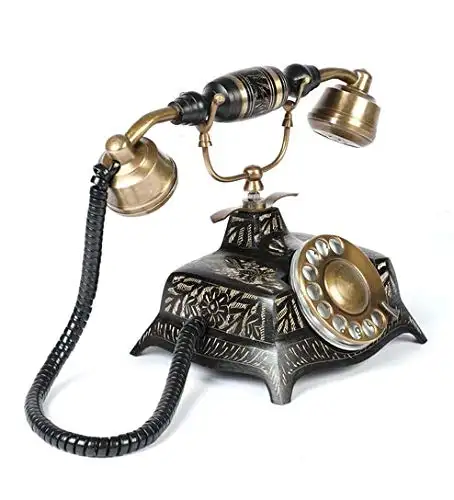 Antique Brass Vintage Rotary Phone Old Fashioned Telephone French Victorian Retro Telephonefor use home decor and gift item