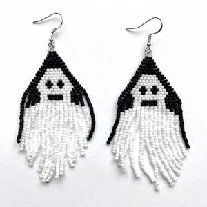 Perles de rocaille élégantes Boucles d'oreilles de broderie d'Halloween Boucles d'oreilles d'Halloween Boo Bijoux d'halloween en perles Boucles d'oreilles personnalisées complètes - Product Image 1