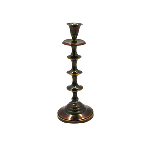 Bougeoirs coniques en métal classiques fini antique décoration de maison et de mariage bougeoir ensemble de 3 en vrac faits à la main - Product Image 2