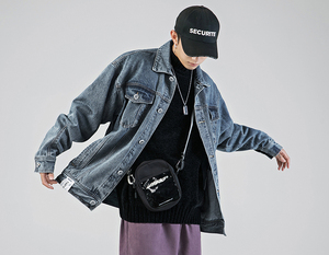 Veste en jean délavée à l'acide unisexe sur mesure OEM, vestes en jean, veste de travail pour hommes, veste en jean unisexe sur mesure - Product Image 5