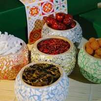 Pot en bambou incrusté de nacre, fait à la main au Vietnam, pour souvenirs, rangement et cadeaux - Product Image 5