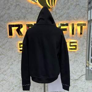 เสื้อฮู้ดมีซิปสำหรับผู้ชายสีขาวมีฮู้ดขนาดพลัสไซส์ - Product Image 5