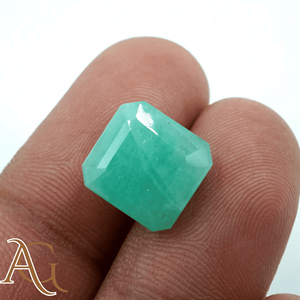 Émeraude Sakota naturelle octogonale, belle couleur, émeraude naturelle carrée pour la fabrication de bijoux, pierre précieuse en vrac - Product Image 1