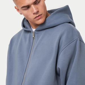 Custom <b>Men</b> Hoodies logo <b>Mens</b> Dropped Shoulder Heavyweight <b>Grey</b> <b>Hoodie</b> Comfortable Breathable Hoodies - Product Image 5