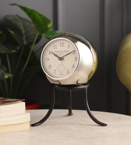 Ak Brass Intricate <b>Metal</b> Design Decorative Table <b>Clock</b> Stylish and Trendsetting Minimalist Timepiece for Modern Home Decor - Product Image 2