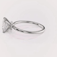 Bague de fiançailles en diamant de laboratoire de forme princesse certifiée IGI, argent sterling 925 massif, halo caché, bague de mariée