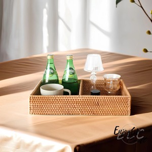 Cestas de Almacenamiento Ovaladas Multifuncionales Modernas y Ecológicas Hechas a Mano con Ratán Natural de Dos Compartimentos Artex Green Earth, Hechas en Vietnam - Product Image 3