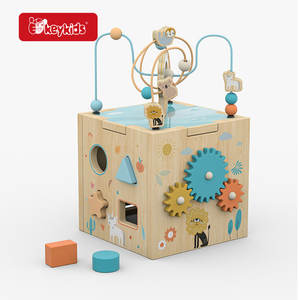 Okeykids OEM Giocattolo Educativo per Bambini Cubo Sensoriale in Legno Colorato Ecologico con Labirinto di Perline per 5-7 Anni W11B345 - Product Image 3