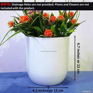 Lot de pots de fleurs en métal en gros, ovales, blancs, pour la décoration intérieure et extérieure - Product Image 5