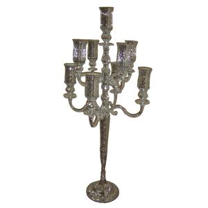 Bougeoir noir pour la décoration de sol intérieur et extérieur de fête de mariage bougeoir à 5 bras noir finition Antique maison - Product Image 2