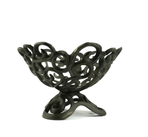 Corbeille à fruits vintage de luxe en aluminium fait main, couleur et taille personnalisées, noir poli, panier de service, maison, bureau, élégant, mariage - Product Image 1