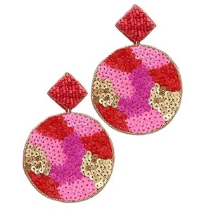 Pendientes de Diseño Elegante Hechos a Mano de Lujo 'Eres una Estrella', Pendientes Colgantes con Cuentas y Bordado, Modelo JAVED HANDICRAFTS - Product Image 2