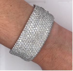 Hermosa pulsera de diamantes cultivados en laboratorio de corte redondo, excelente corte, joyería personalizada, brazalete con incrustaciones, regalo increíble para ella - Product Image 2